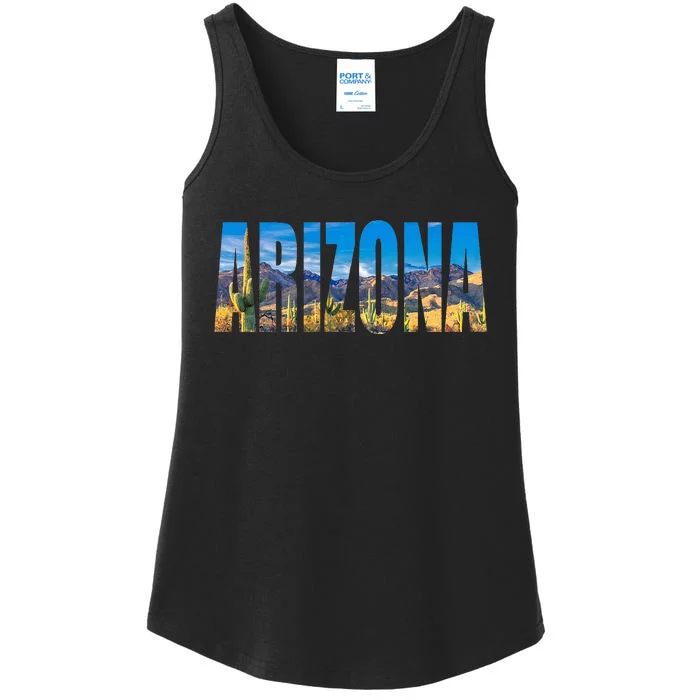 Arizona Cactus Dessert Mountains Nature Ladies Essential Tank