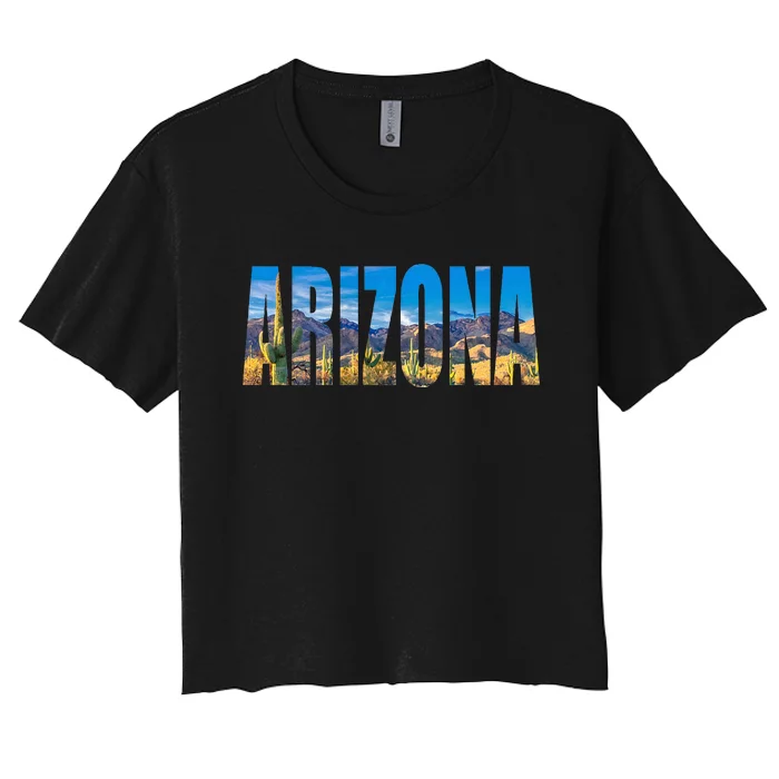 Arizona Cactus Dessert Mountains Nature Women's Crop Top Tee