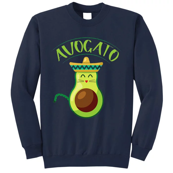 Avocado Cinco De Mayo Cinco De Meow Cat Avocado Tall Sweatshirt