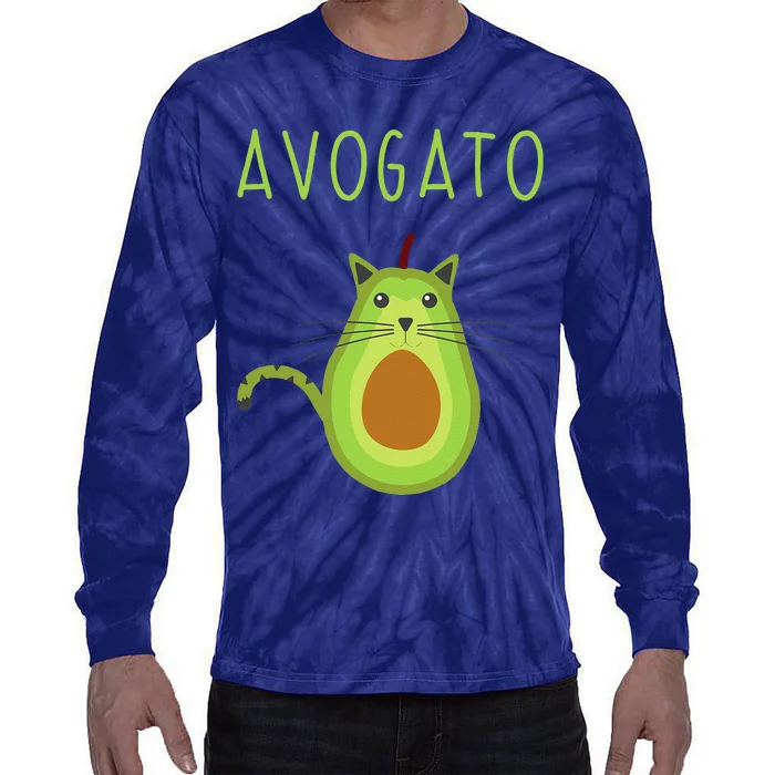 Avogato Cinco De Mayo Gift Cinco De Meow Cat Avocado Tie-Dye Long Sleeve Shirt