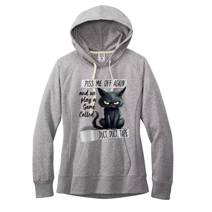 Angry Cat Design Piss Me Off Again And We Play A Game Gift Women's Fleece Hoodie