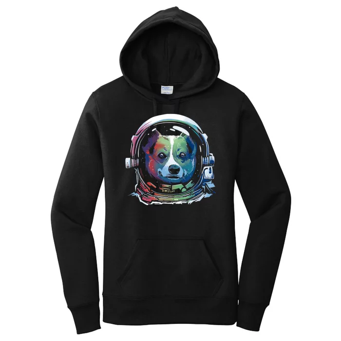 Astronaut Colorful Dog Women's Pullover Hoodie