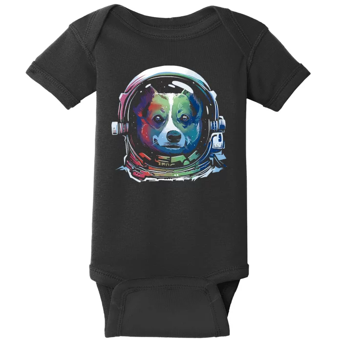 Astronaut Colorful Dog Baby Bodysuit