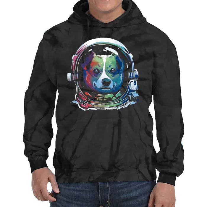 Astronaut Colorful Dog Tie Dye Hoodie