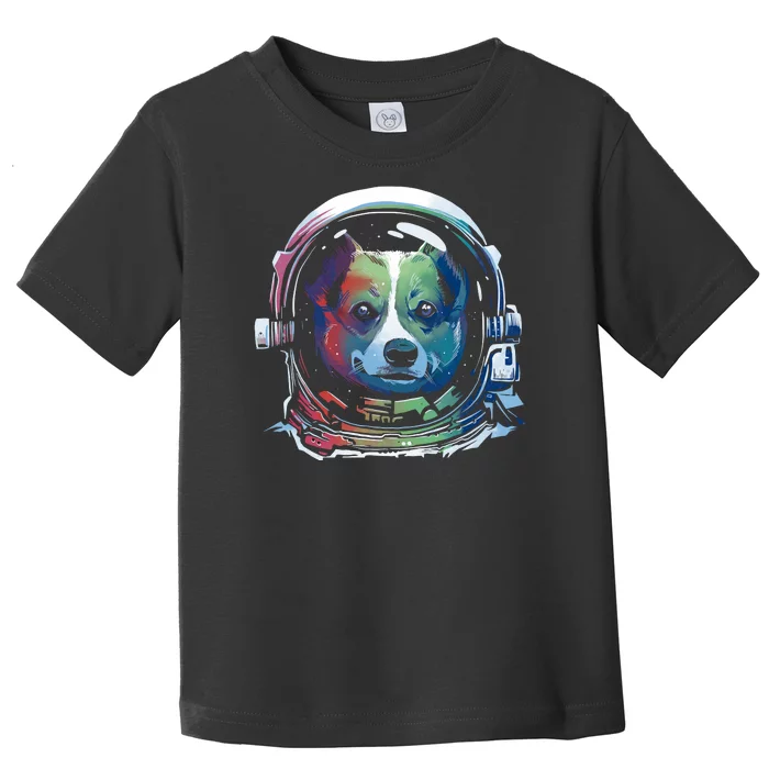 Astronaut Colorful Dog Toddler T-Shirt