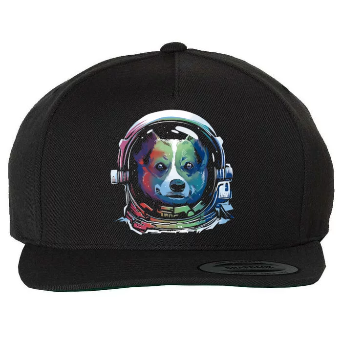 Astronaut Colorful Dog Wool Snapback Cap