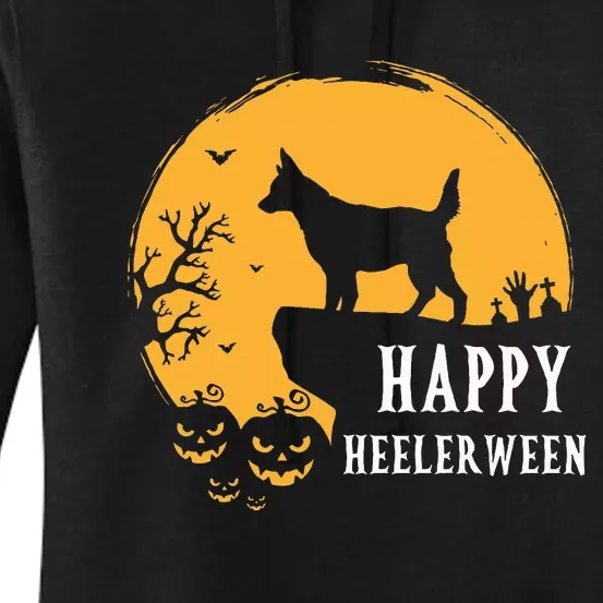 Australian Cattle Dog Full Moon Red Blue Heeler Halloween Women's Pullover Hoodie