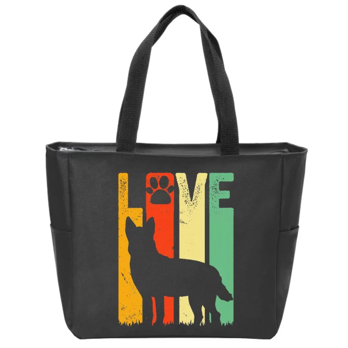 Australian Cattle Dog Red Blue Pet Heeler Retro Cute Gift Zip Tote Bag