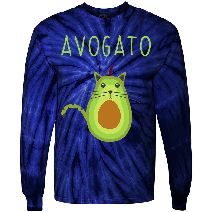 Avogato Cinco De Mayo Gift Cinco De Meow Cat Avocado Tie-Dye Long Sleeve Shirt