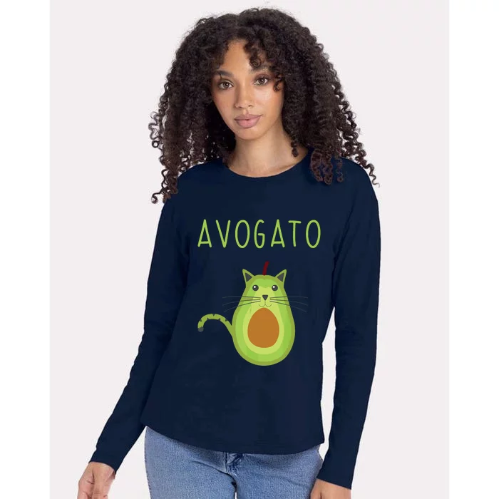 Avogato Cinco De Mayo Gift Cinco De Meow Cat Avocado Womens Cotton Relaxed Long Sleeve T-Shirt