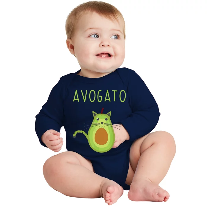 Avogato Cinco De Mayo Gift Cinco De Meow Cat Avocado Baby Long Sleeve Bodysuit