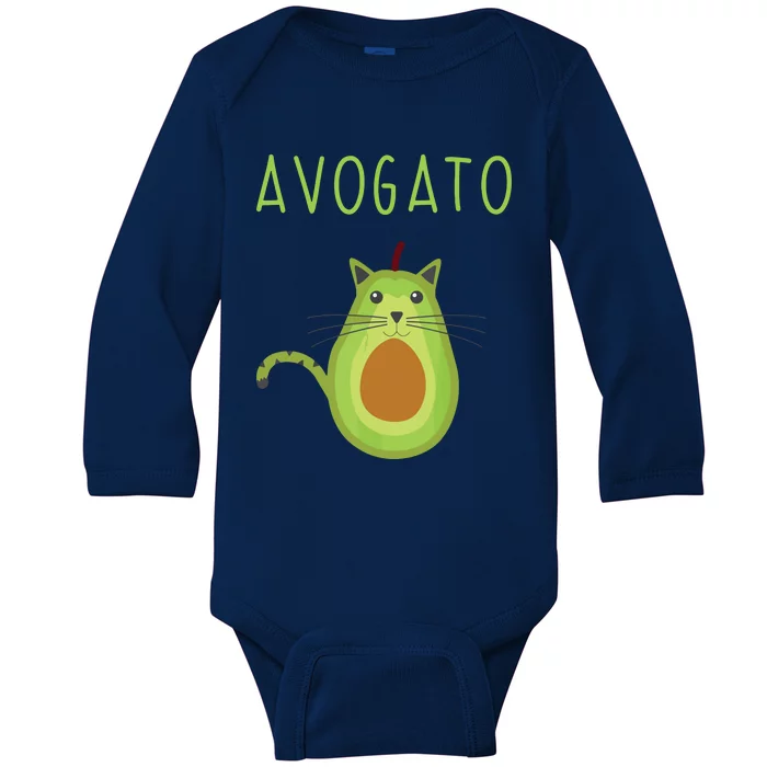 Avogato Cinco De Mayo Gift Cinco De Meow Cat Avocado Baby Long Sleeve Bodysuit