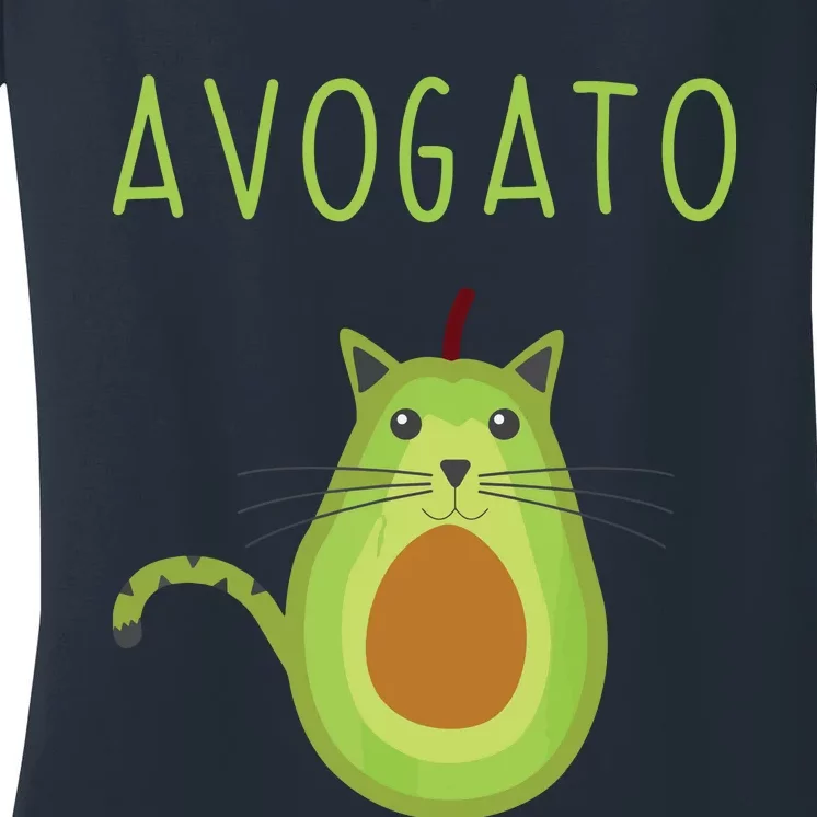 Avogato Cinco De Mayo Gift Cinco De Meow Cat Avocado Women's V-Neck T-Shirt