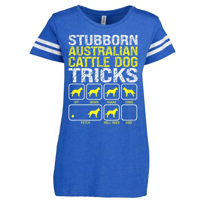 Australian Cattle Dog Stubborn Tricks Funny Dog Owner Lover Enza Ladies Jersey Football T-Shirt