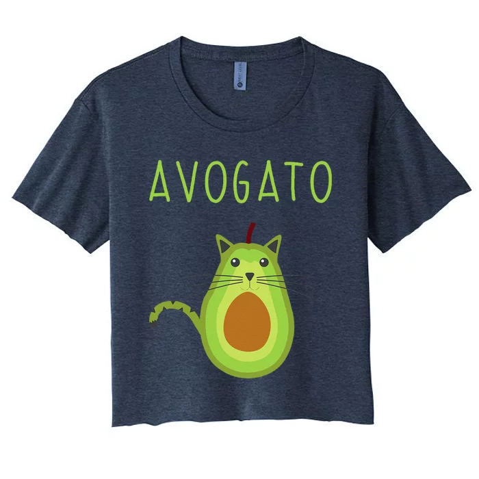 Avogato Cinco De Mayo Gift Cinco De Meow Cat Avocado Women's Crop Top Tee