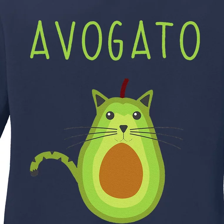 Avogato Cinco De Mayo Gift Cinco De Meow Cat Avocado Ladies Long Sleeve Shirt