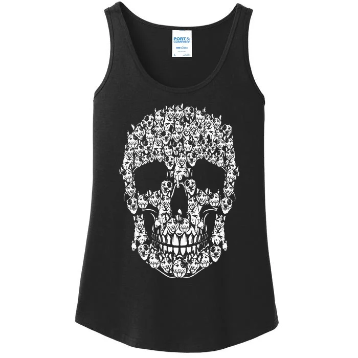 Australian Cattle Dog Skull Halloween Costume Ladies Essential Tank