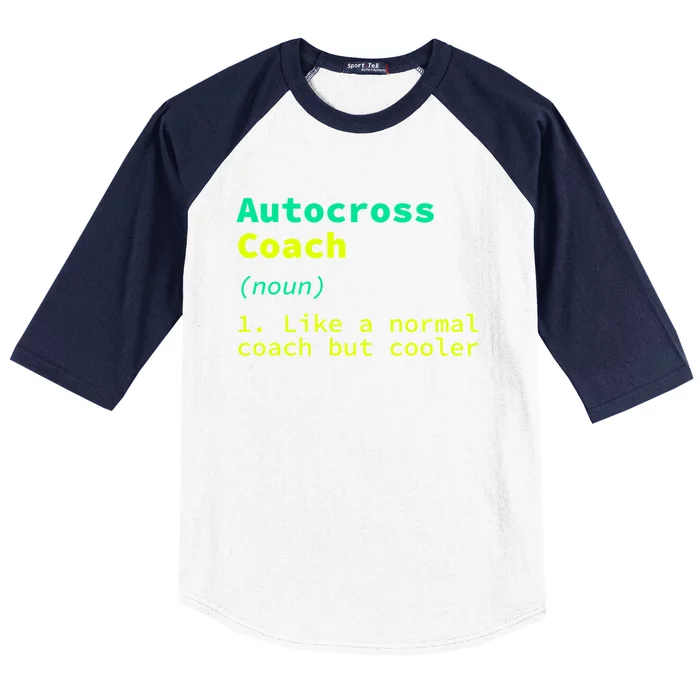 Autocross Coach Definition Funny Auto Racing Humor Great Gift Baseball Sleeve Shirt