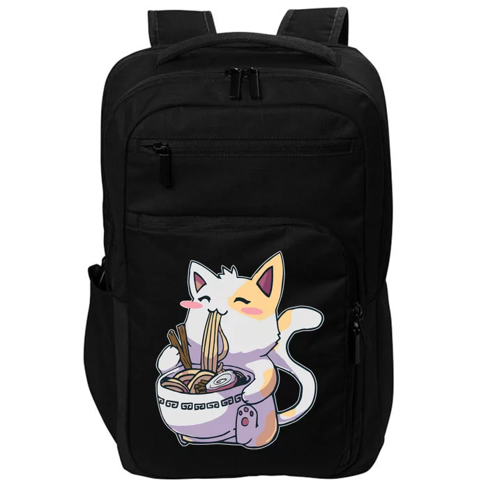 Anime Cat Eating Ramen Impact Tech Backpack