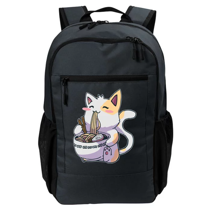 Anime Cat Eating Ramen Daily Commute Backpack