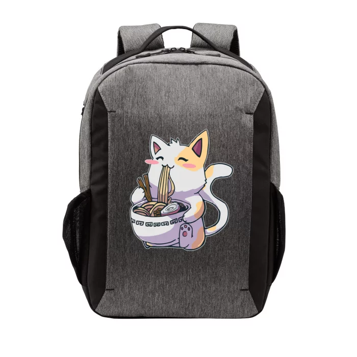 Anime Cat Eating Ramen Vector Backpack