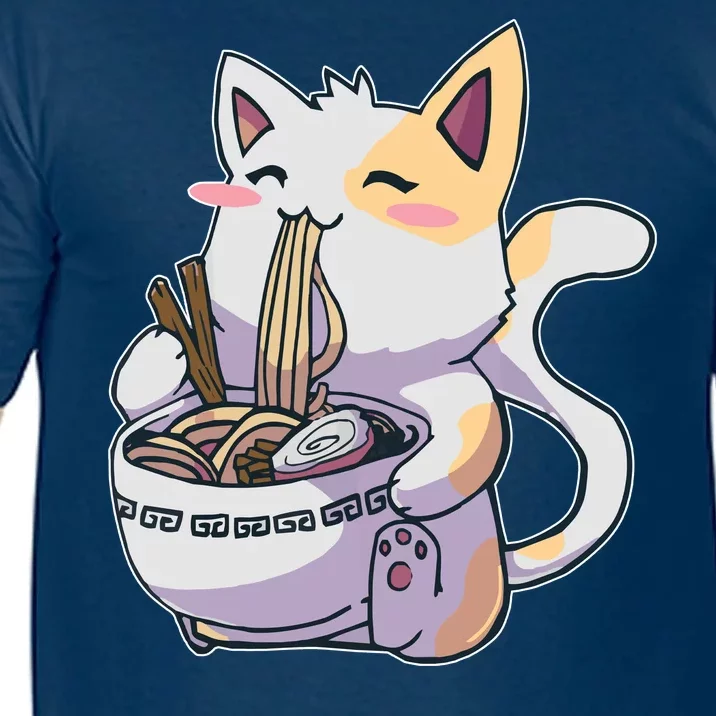 Anime Cat Eating Ramen Comfort Colors T-Shirt