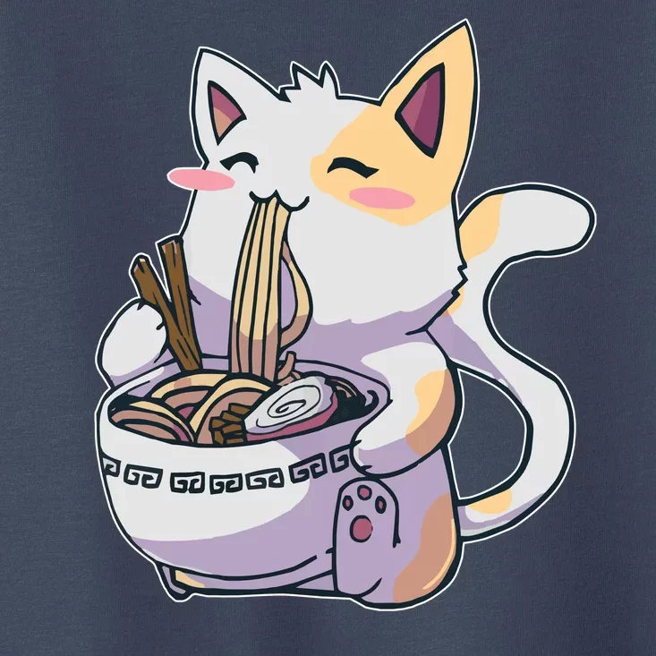 Anime Cat Eating Ramen Toddler T-Shirt