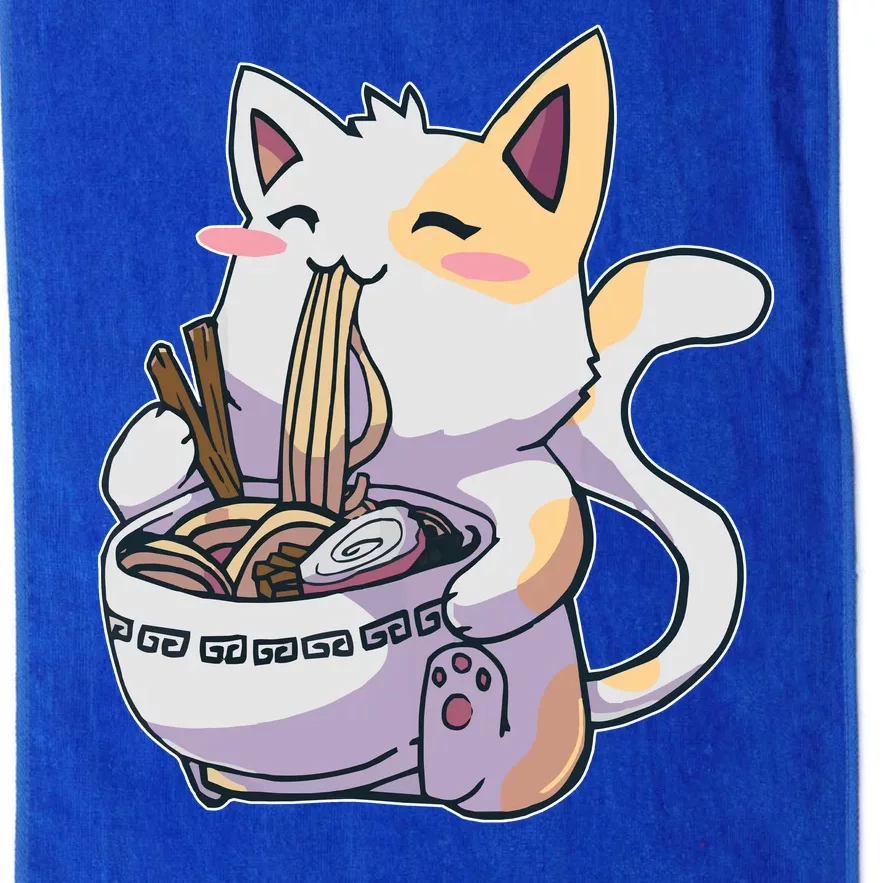 Anime Cat Eating Ramen Platinum Collection Golf Towel