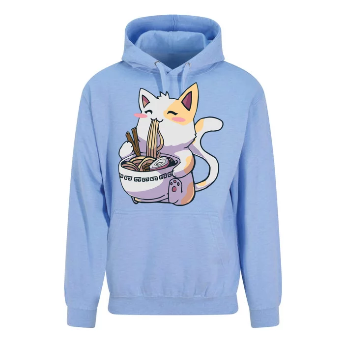 Anime Cat Eating Ramen Unisex Surf Hoodie