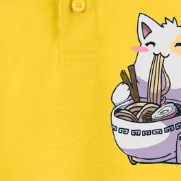 Anime Cat Eating Ramen Dry Zone Grid Performance Polo