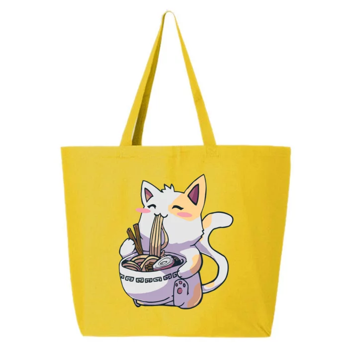 Anime Cat Eating Ramen 25L Jumbo Tote