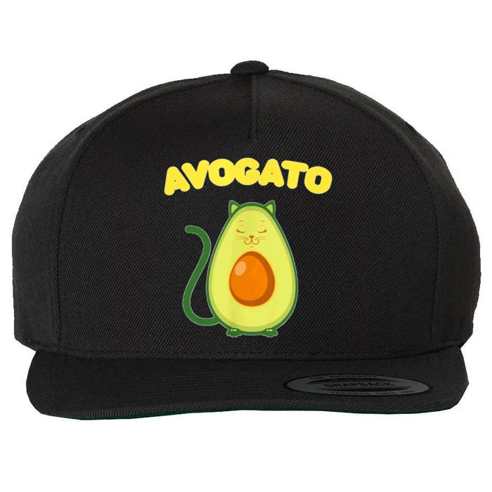 Avogato Cat Funny Vegan Avocado Wool Snapback Cap