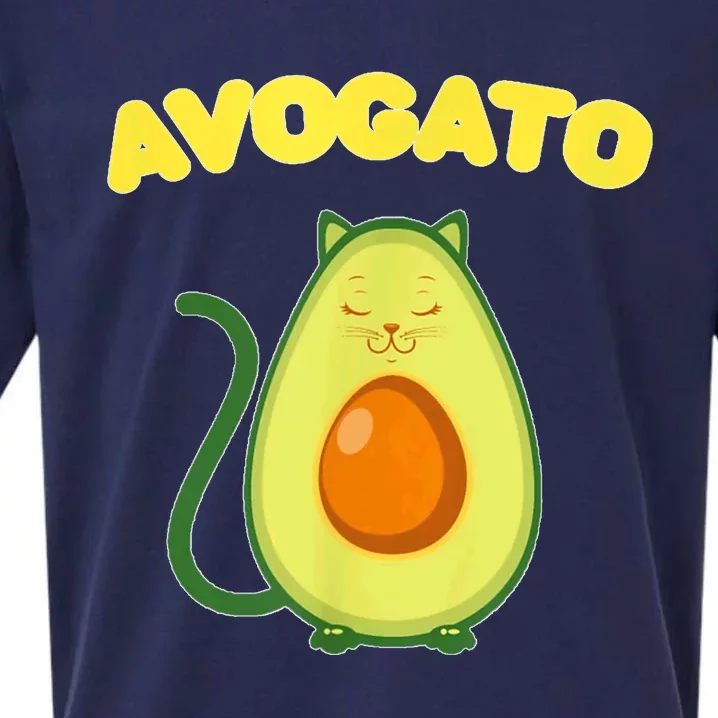 Avogato Cat Funny Vegan Avocado Sueded Cloud Jersey T-Shirt