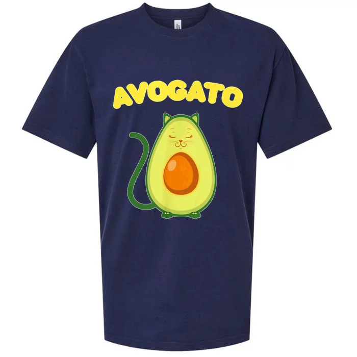 Avogato Cat Funny Vegan Avocado Sueded Cloud Jersey T-Shirt