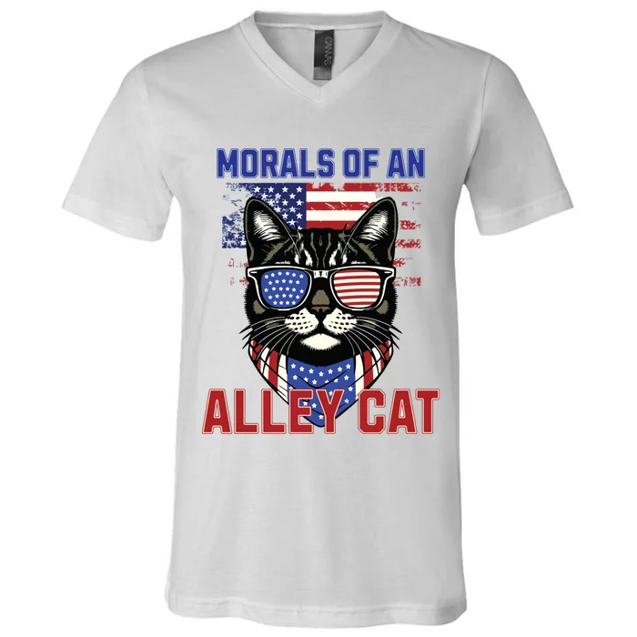 Alley Cat Funny Debate Election Presidential Debate V-Neck T-Shirt