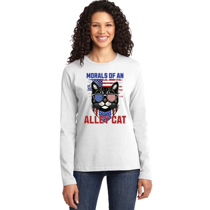 Alley Cat Funny Debate Election Presidential Debate Ladies Long Sleeve Shirt