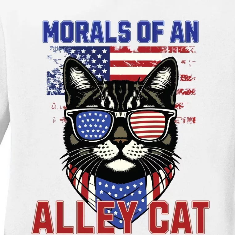 Alley Cat Funny Debate Election Presidential Debate Ladies Long Sleeve Shirt