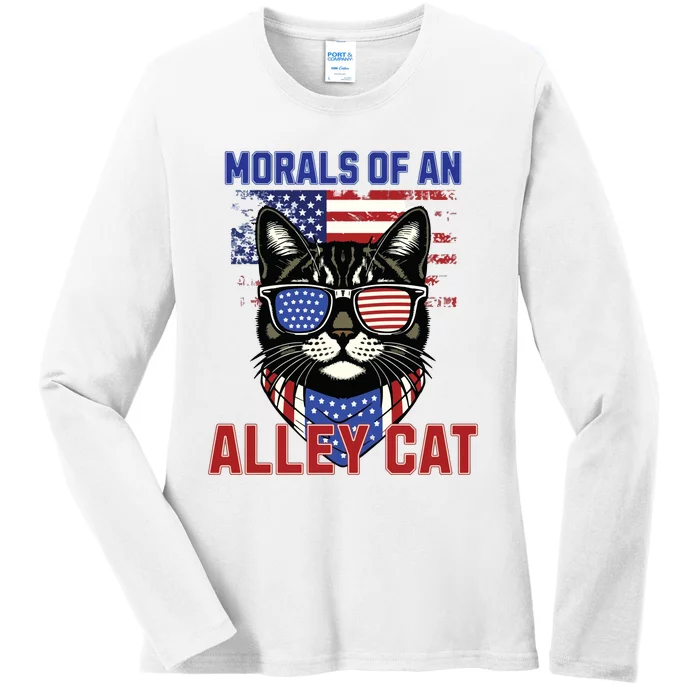 Alley Cat Funny Debate Election Presidential Debate Ladies Long Sleeve Shirt