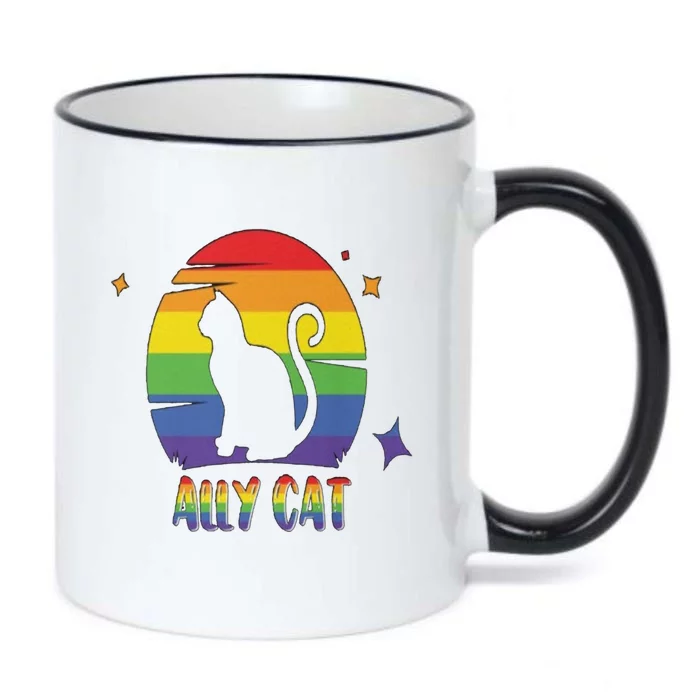 Ally Cat Funny Kitten Lgbt Pride Month Gift Black Color Changing Mug