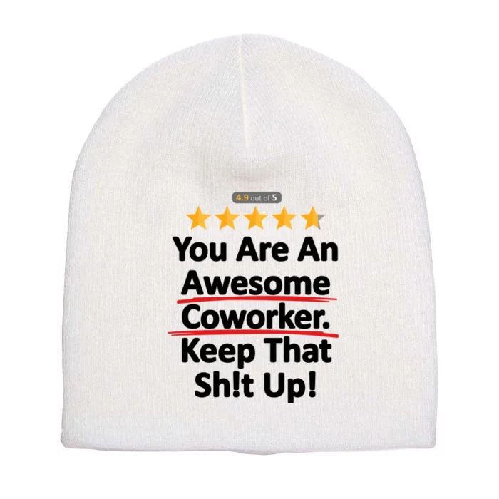 Awesome Coworker Funny Work Gift Idea Short Acrylic Beanie