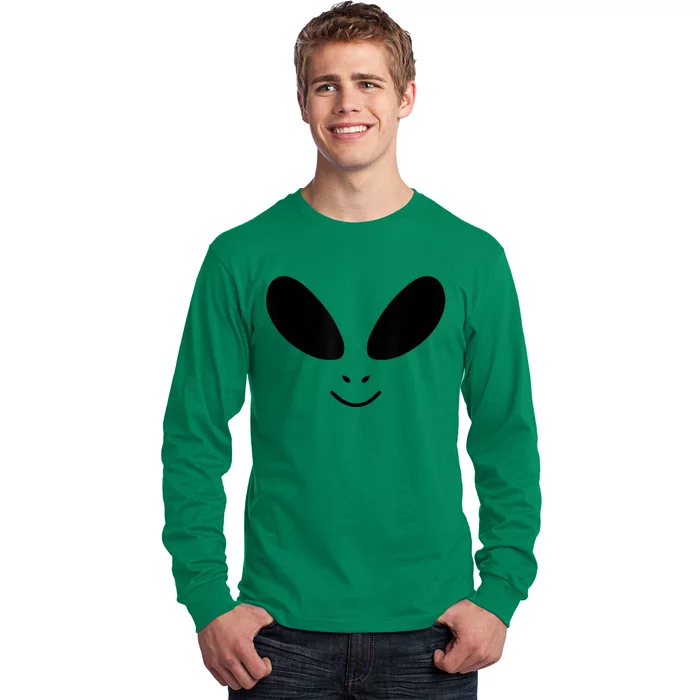 Alien Costume Funny Green Face Halloween Party Adults Long Sleeve Shirt