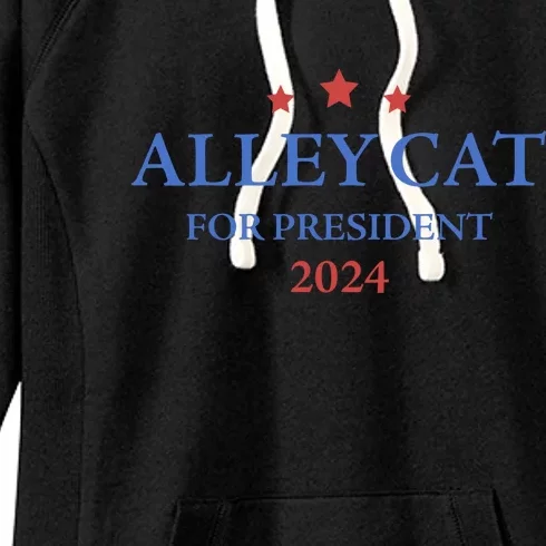 Alley Cat For President Trump 2024 Women's Fleece Hoodie