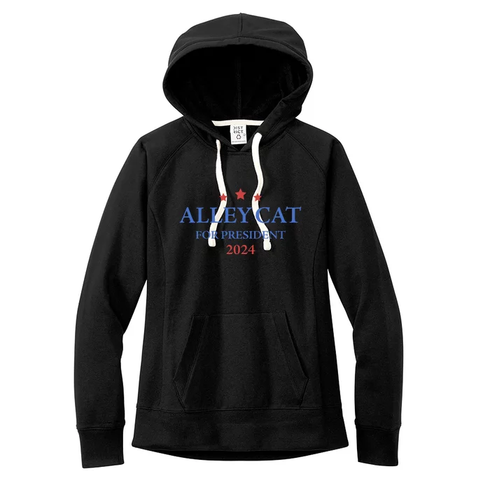 Alley Cat For President Trump 2024 Women's Fleece Hoodie