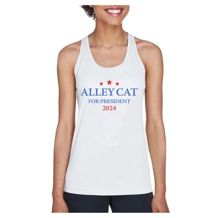 Alley Cat For President Trump 2024 Women's Racerback Tank