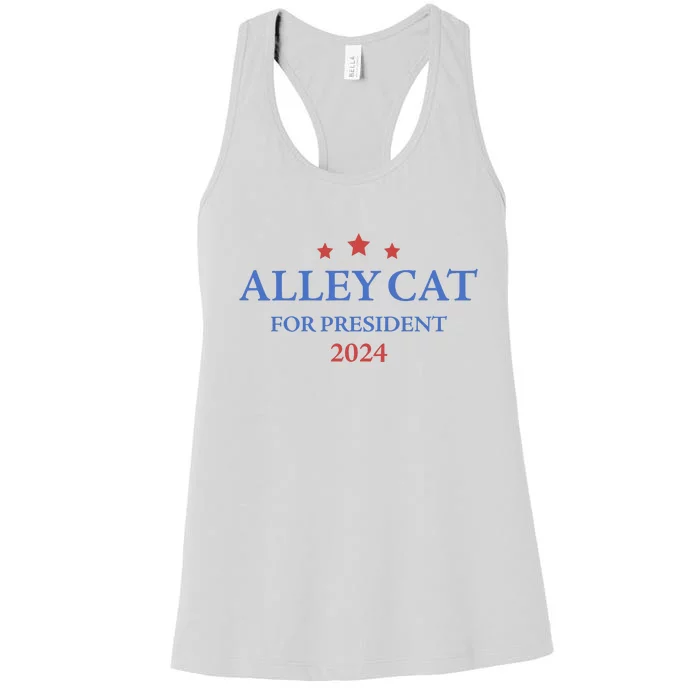 Alley Cat For President Trump 2024 Women's Racerback Tank