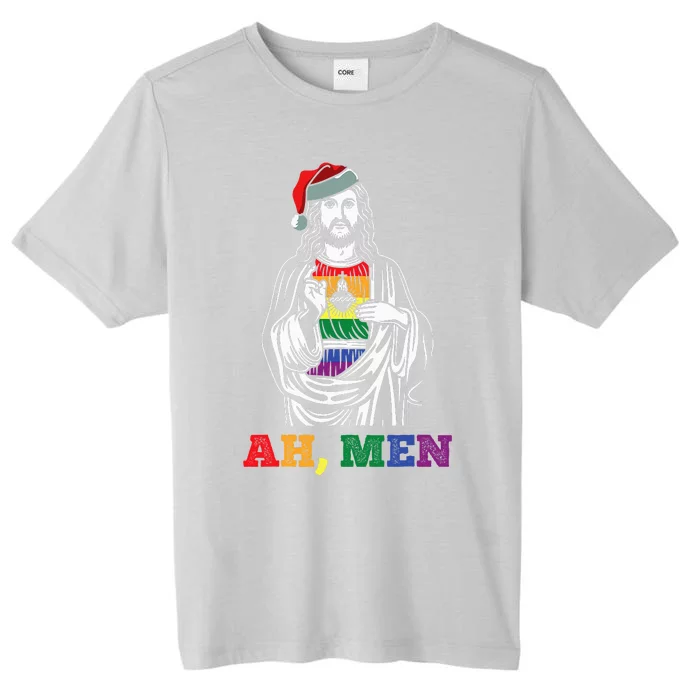 Ah  Christmas Funny LGBTQ Pride XMas Jesus Gay Christian ChromaSoft Performance T-Shirt