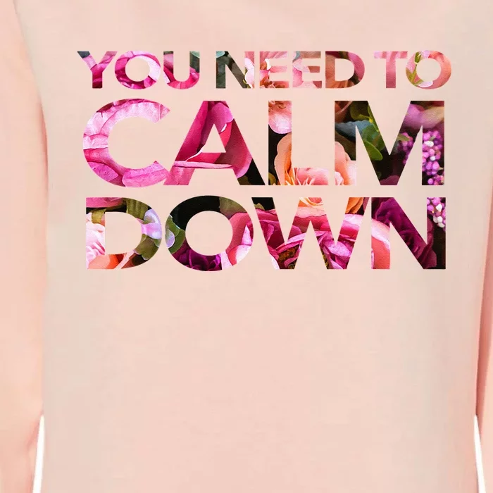 Aoty Classic Fit Crew Neck Calm Down Adult White Womens California Wash Sweatshirt