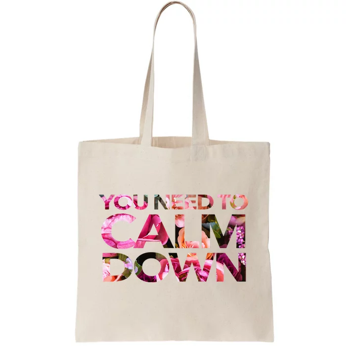 Aoty Classic Fit Crew Neck Calm Down Adult White Tote Bag