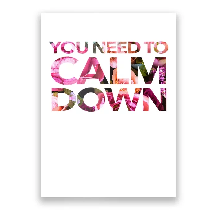 Aoty Classic Fit Crew Neck Calm Down Adult White Poster