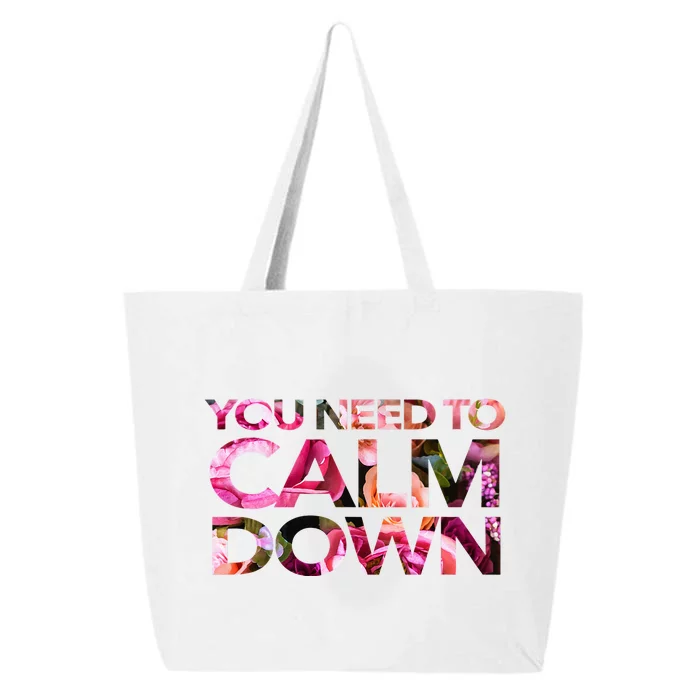 Aoty Classic Fit Crew Neck Calm Down Adult White 25L Jumbo Tote